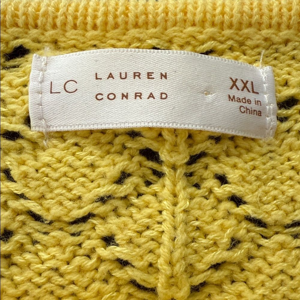 LC Lauren Conrad Yellow Bell Sleeve Women's Sweater - Picture 6 of 7